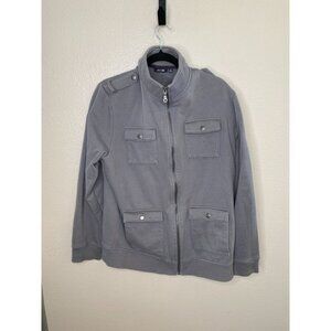 Apt. 9 Mens Gray Full-Zip Mock Neck Jacket Size XL Soft Casual Layers Cotton